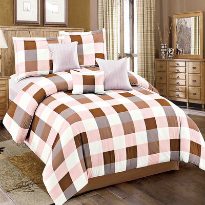 Conjunto personalizado de roupa de cama de linho colorido com listras, lençol, almofada, etc.