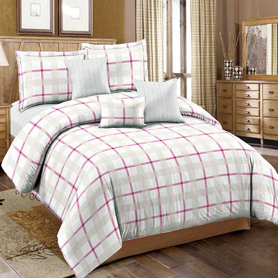 Conjunto personalizado de roupa de cama de linho colorido com listras, lençol, almofada, etc.
