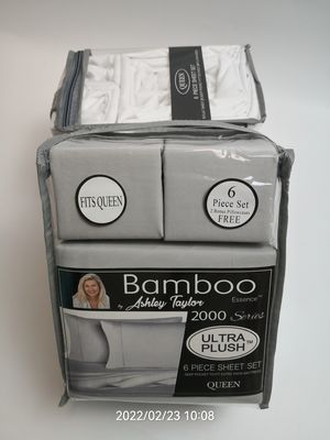 Moderno estilo 2200 Conta de fios Set de folha de tecido de bambu 6pcs Set de folha de almofada