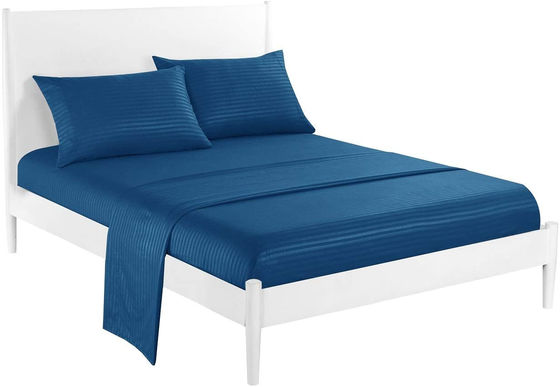 Satin Stripe 90GSM Microfiber Extra Soft Luxury Sheets Set 3pcs 4pcs Navy Deep Pocket