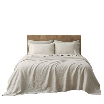 Queen Size Stone Linens franceses lavados Lenços de cama conjunto de 4 100% Linho de Linho puro estilo Europa