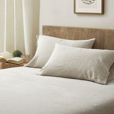 Queen Size Stone Linens franceses lavados Lenços de cama conjunto de 4 100% Linho de Linho puro estilo Europa
