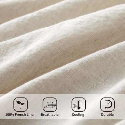 Queen Size Stone Linens franceses lavados Lenços de cama conjunto de 4 100% Linho de Linho puro estilo Europa