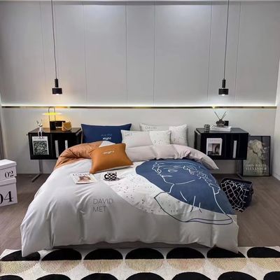 Cama de algodão de aloe de quatro peças de cobertura de cobertor de cama com 133x72 densidade