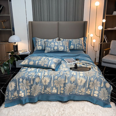 100% TENCEL 300TC 60S Densidade de tecido Tencel Flores Cobertura de cobertor Set de roupa de cama de algodão