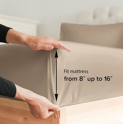 Extra Soft Woven Hotel Luxury Sheets 1,5-2 Kg Bolsos profundos Refrigeração respirável