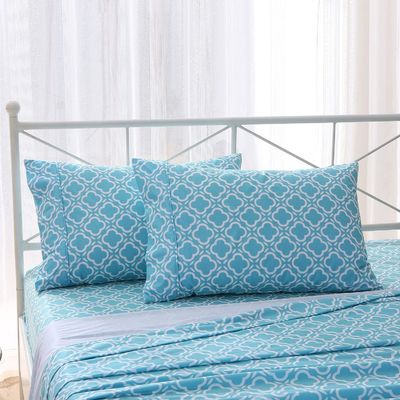 Conjunto personalizado de folhas de flanela de microfibra - Coleção de roupas de cama de luxo impressas em 4 peças para hotel