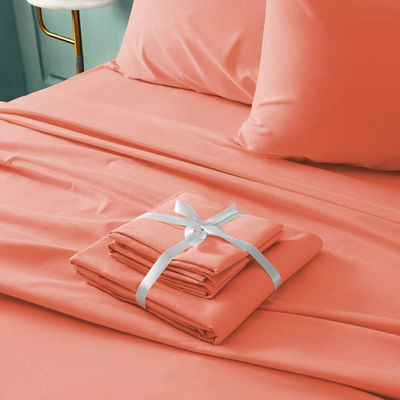 Set de roupas de cama ultra fina com alta contagem Folha macia 4 peças para casa em cores personalizadas