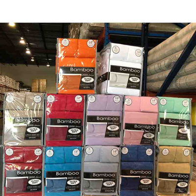 Set de roupas de cama ultra fina com alta contagem Folha macia 4 peças para casa em cores personalizadas