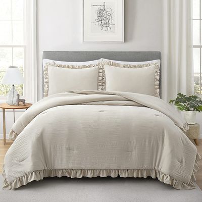 Conjunto personalizado de roupas de cama de casa de campo com design de cama de ruffle