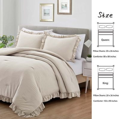 Conjunto personalizado de roupas de cama de casa de campo com design de cama de ruffle