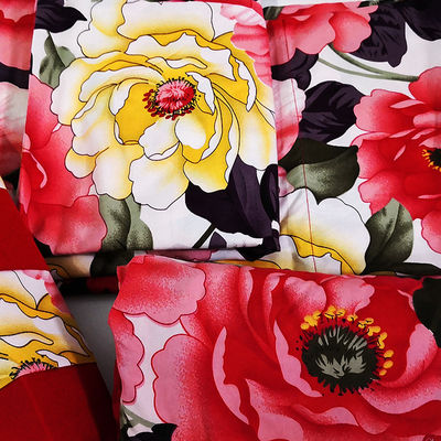 Reativo Impresso Floral 100% Poliéster Tecidos para Casa Conjunto de Seis em Cores Personalizadas
