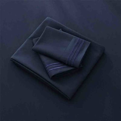 80 gramas de microfibra com bordados de três linhas Set de lençóis de cama 4pcs para quarto