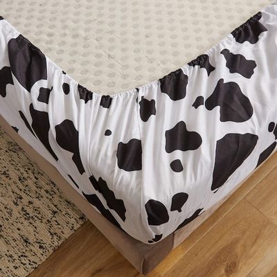 Set de folhas de vaca de tamanho completo 4PCS 1800 contador de fios Folhas de vaca brancas e pretas com bolsos profundos