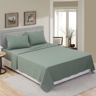 Lençóis de cama de 4 peças de algodão 100% lavado sem preenchimento para um sono relaxante
