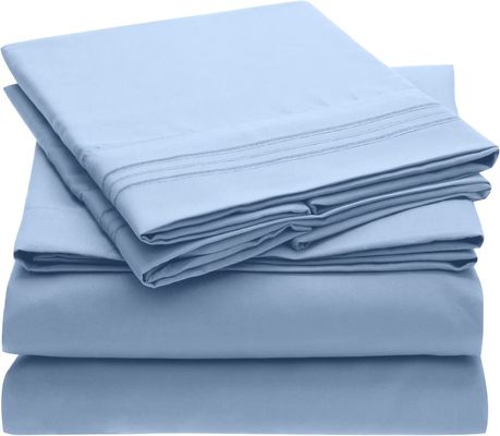 Padrão sólido luxo 1800 lençóis de cama almofadas lençóis de cama de refrigeração extra suave